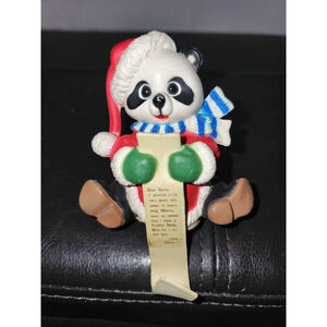 Shelf Sitting Panda With Christmas Letter
